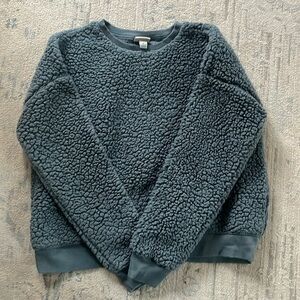 A new day blue Sherpa pullover